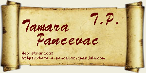 Tamara Pančevac vizit kartica